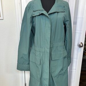 Eileen Fisher - Green Long Rain Jacket